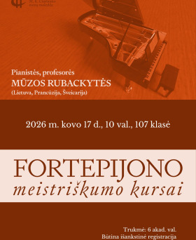 Prof. M. Rubackytės fortepijono meistriškumo kursai