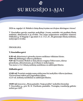 Su RUGSĖJO 1-ąją! PROGRAMA