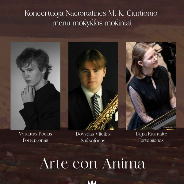 NČMM muzikos skyriaus mokinių koncertas „ARTE CON ANIMA“