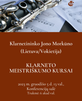J. Morkūno klarneto meistriškumo kursai
