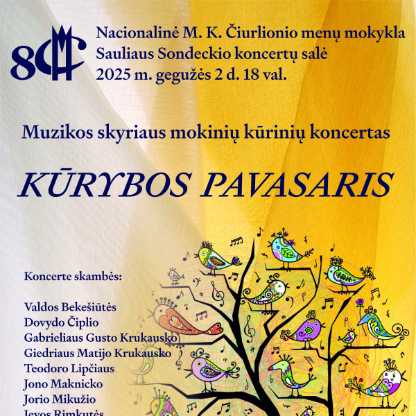 Mokinių kūrinių koncertas „KŪRYBOS PAVASARIS“