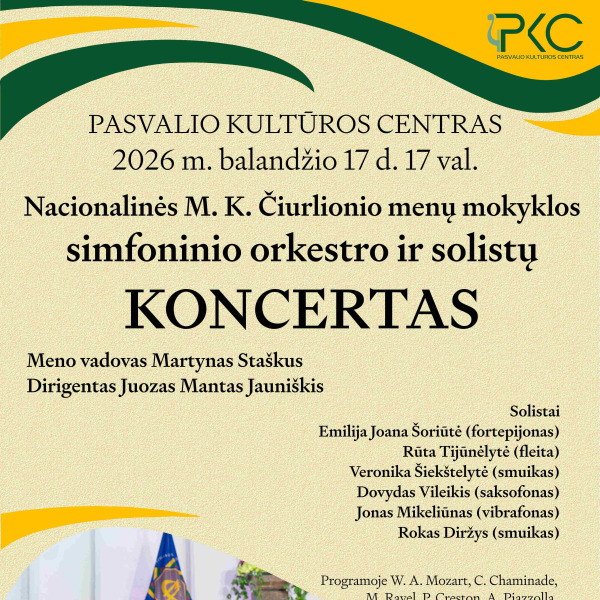 NČMM simfoninio orkestro ir solistų koncertas Pasvalyje